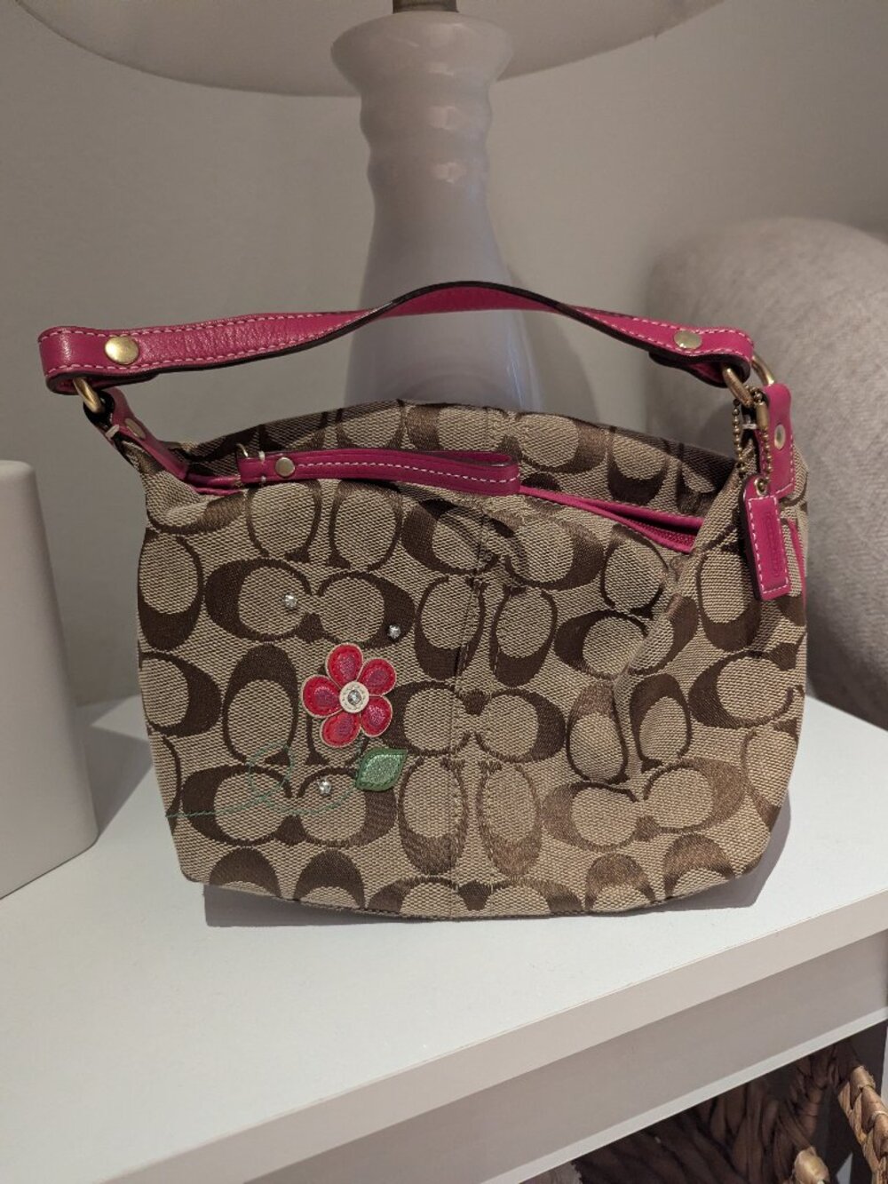 Coach Madison Mini Demi Floral Appliqué Handbag